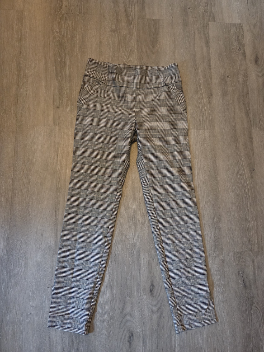 Soho Plaid Skinny Jeans - Gray